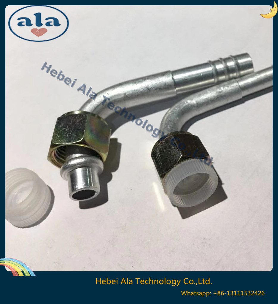 Female O-Ring fittings Aluminium joint with iron cap Connectors auto air conditioning hose ends ACO-ring female fittings