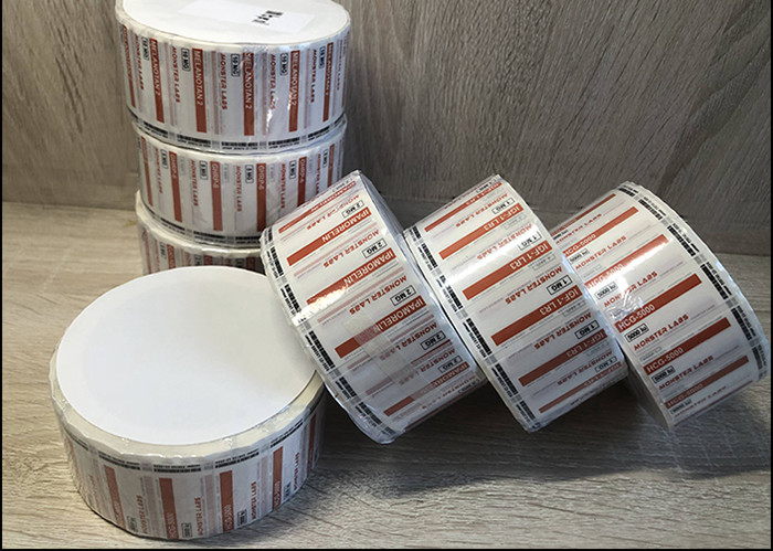 Private glossy self adhesive vinyl waterproof PP vial label roll printing manufacturer