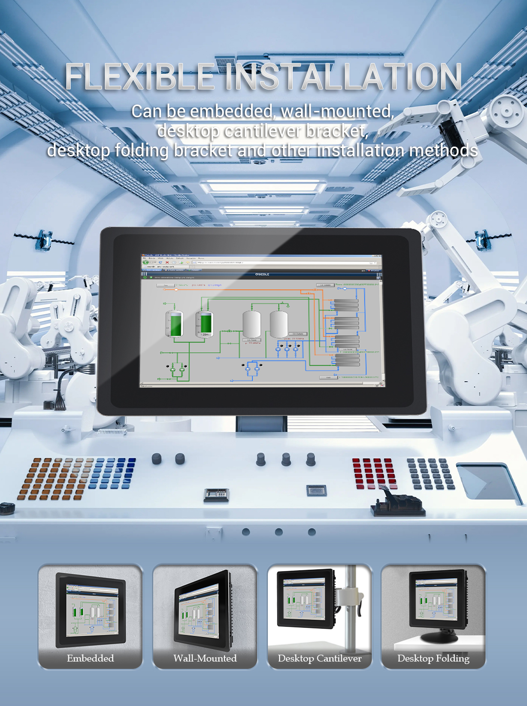 USB Interface Industrial Panel PC Industrial Touchscreen PC With J1900 CPU