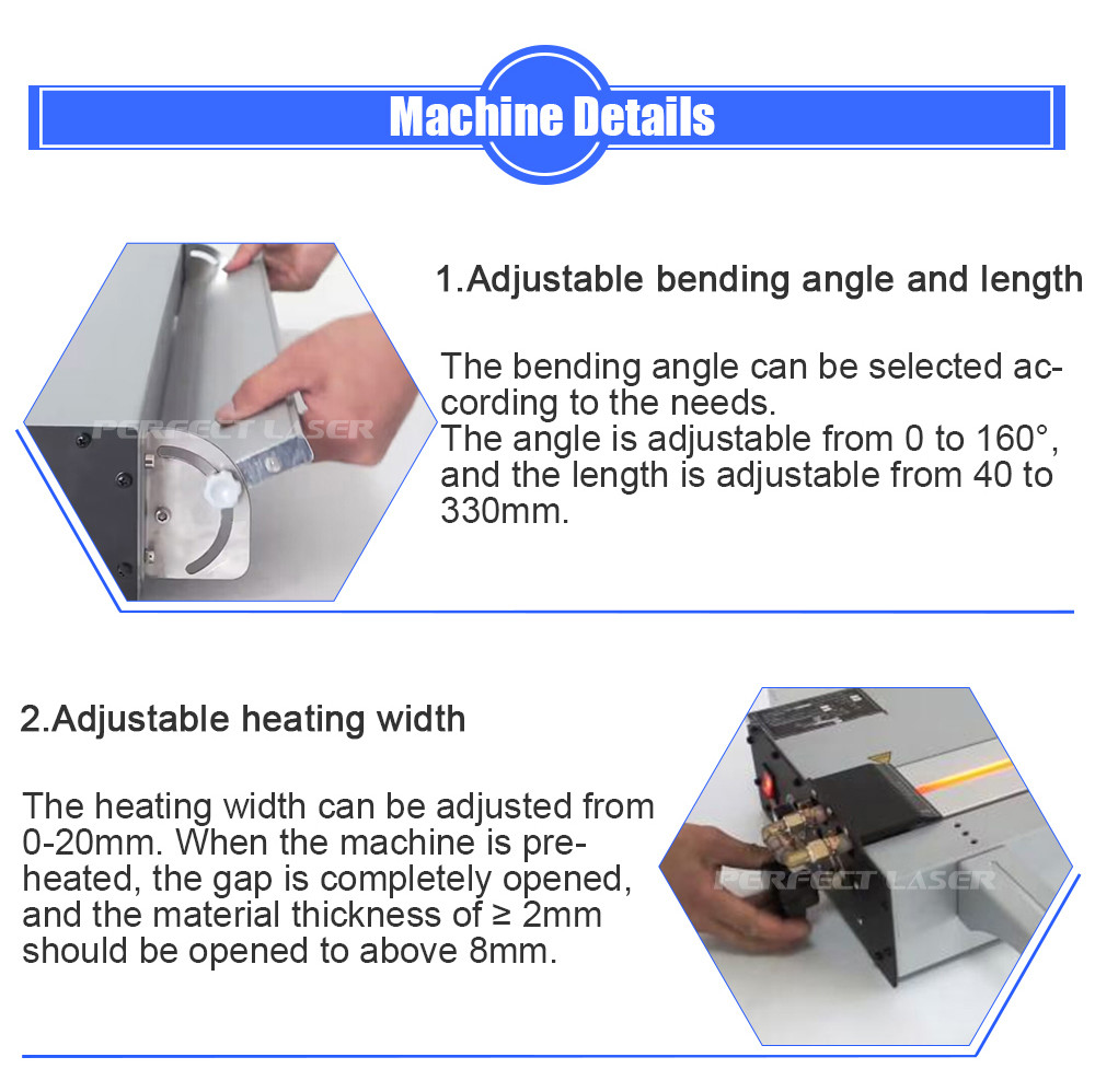 Infrared Heating Acrylic Bending Machine for ABS/PP/PVC Length 0-650mm Working Power 1500w