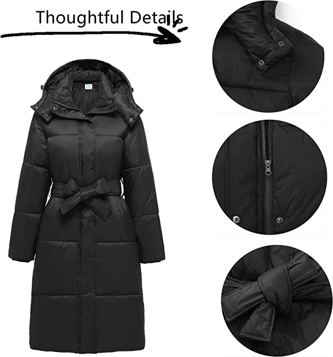 Ggleaf 100% Polyester Light Womens Warm Long Down Coat Medium Large X Large