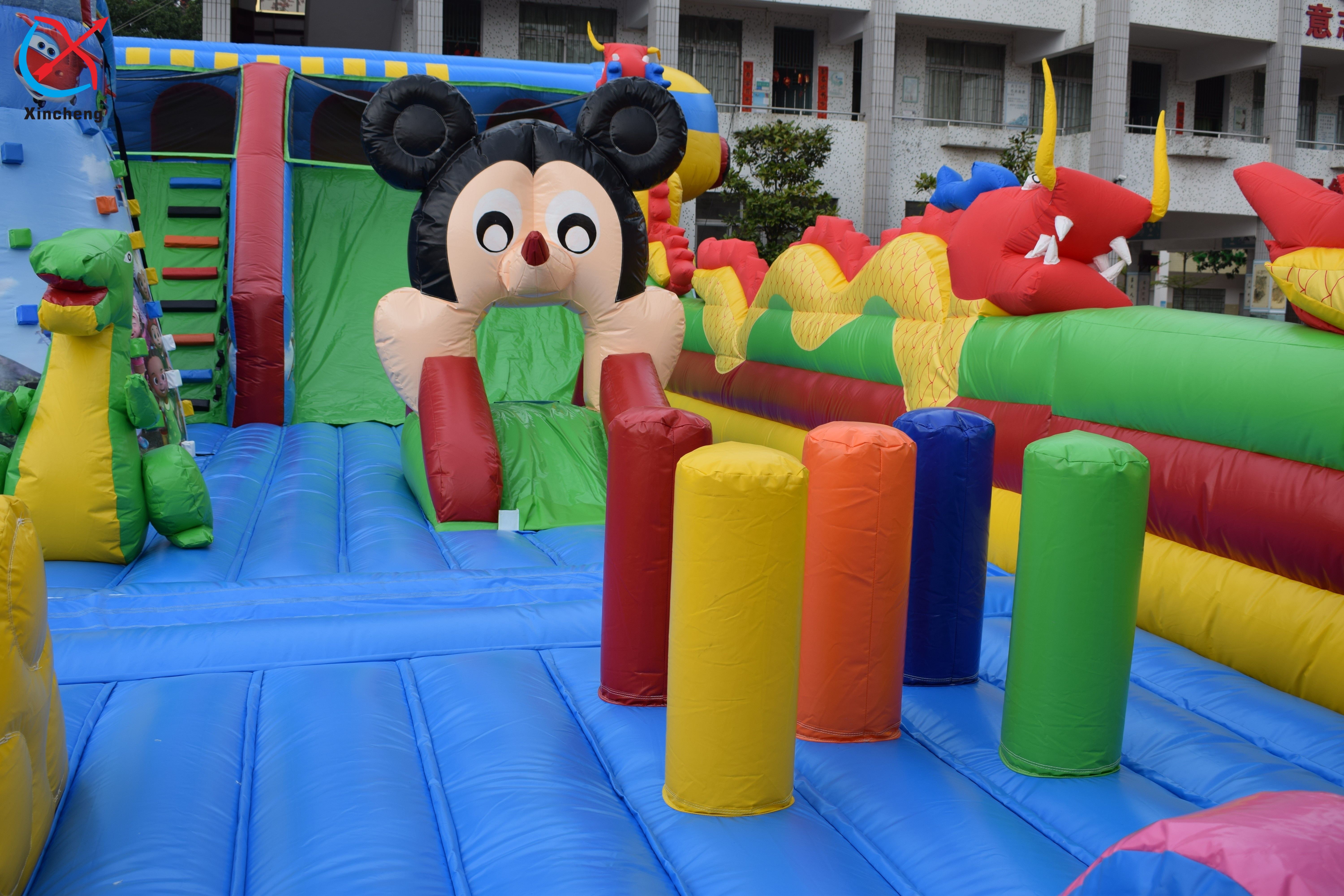 Factory Mickey Pan Themed Inflatable House And Slide Jumping Castle