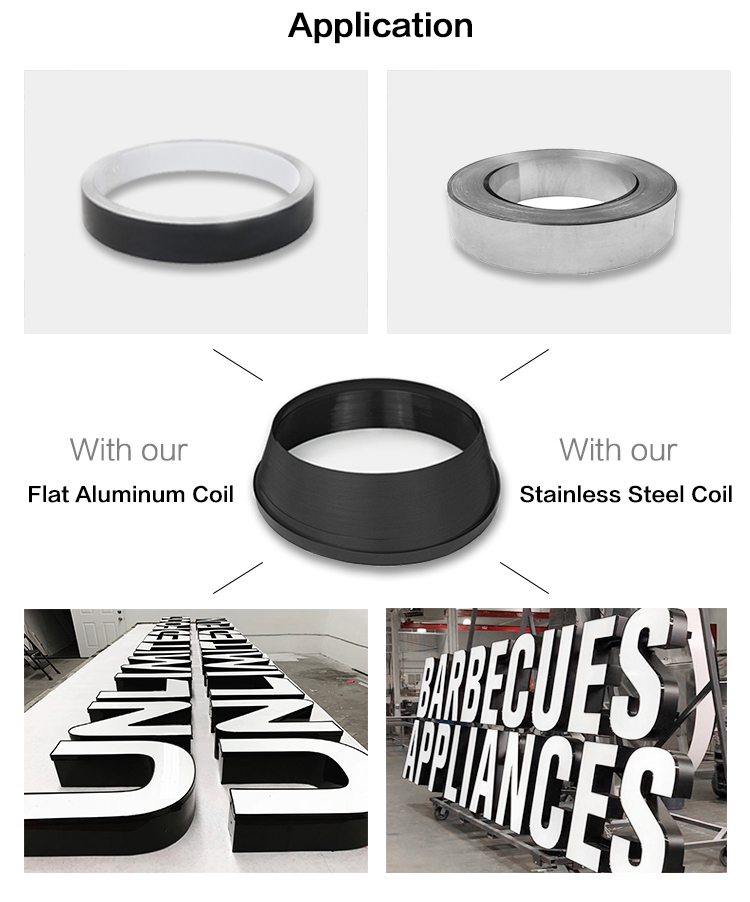 2cm 0.79 Inch Golden Door Window Aluminum Trim Cap For Channel Letter