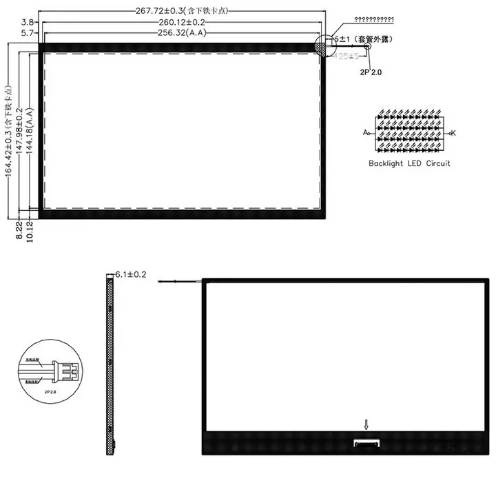 400cd/M2 Tft Lcd Display Module , Hdmi Interface 15 Inch 1024(RGB)×768 Tft Display