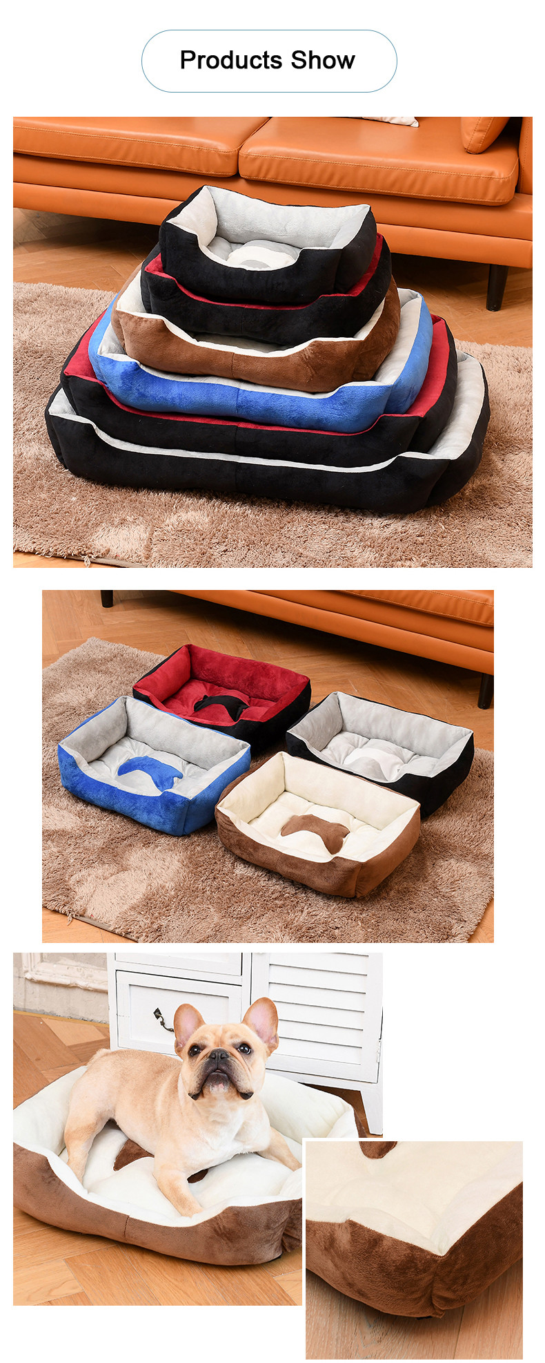 Waterproof Dog Cat Pet Calming Beds Cosy XXS-XXL In Bedroom Living Room