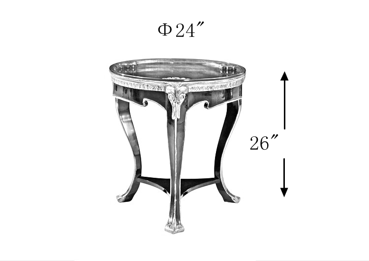 Vintage Classic Round Glass Top End Table TT-011