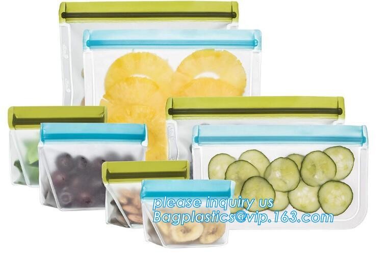 Seal Reusable Fresh Vegetable Meat Dog Cat Pet Food Storage Easy Clean 1 Liter Silicone Food Bag For Refrigerator bageas