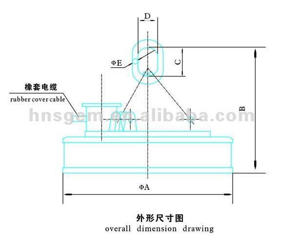Vertical Handle Electric Lifting Magnets , Circular Lifting Electromagnet MW5 Series