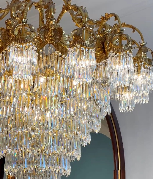 Modern Crystal Large Foyer Chandelier For High Ceilings Europe And America