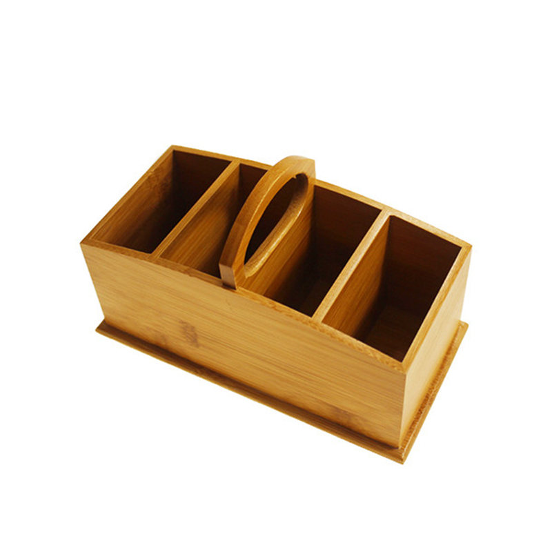 Functional Design Bamboo Multifunctional Desktop File Organizer With Pen Holder Storage Caddy
