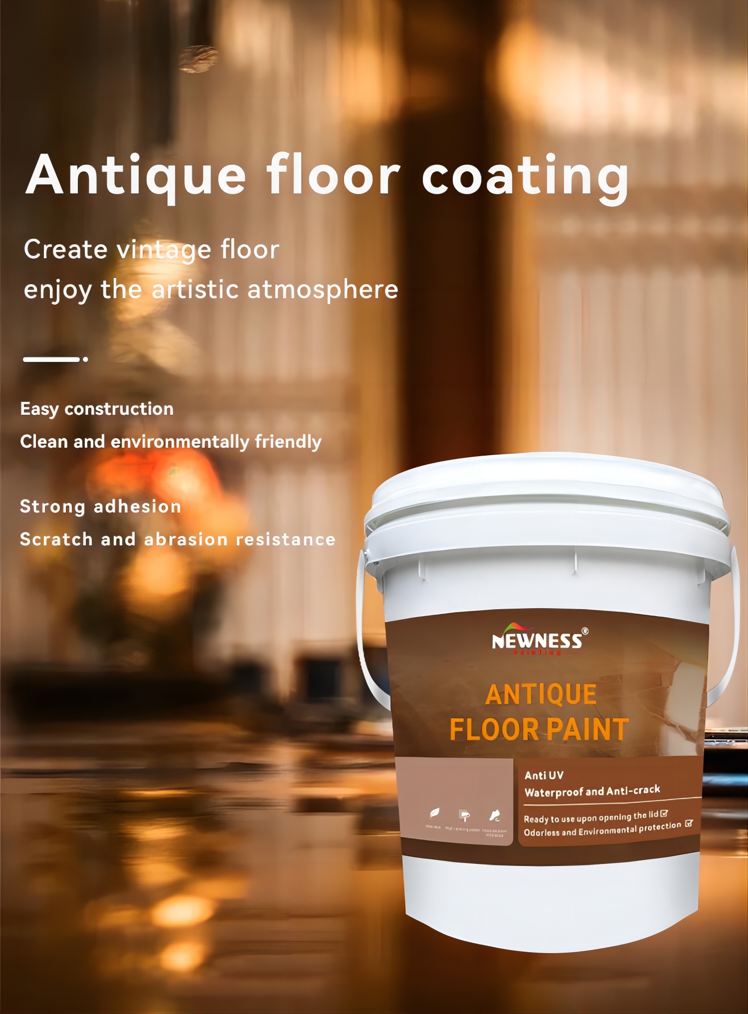 MF Tio2 Epoxy Floor Paint for Concrete Self-Leveling Liquid Coating and Smooth Finish
