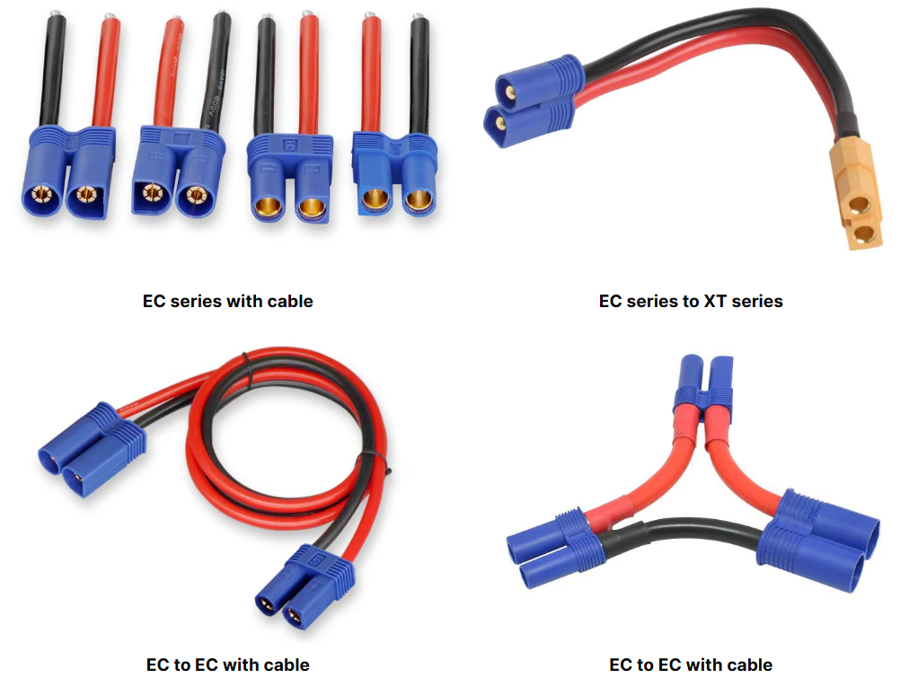 Male And Female Gold Plated Banana Plug 5mm Bullet Connector EC5 With Blue Housing