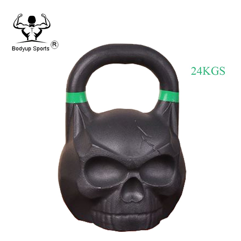 Competition Powder Painting Iron Skull Kettlebell / Power Training Skull Kettlebell