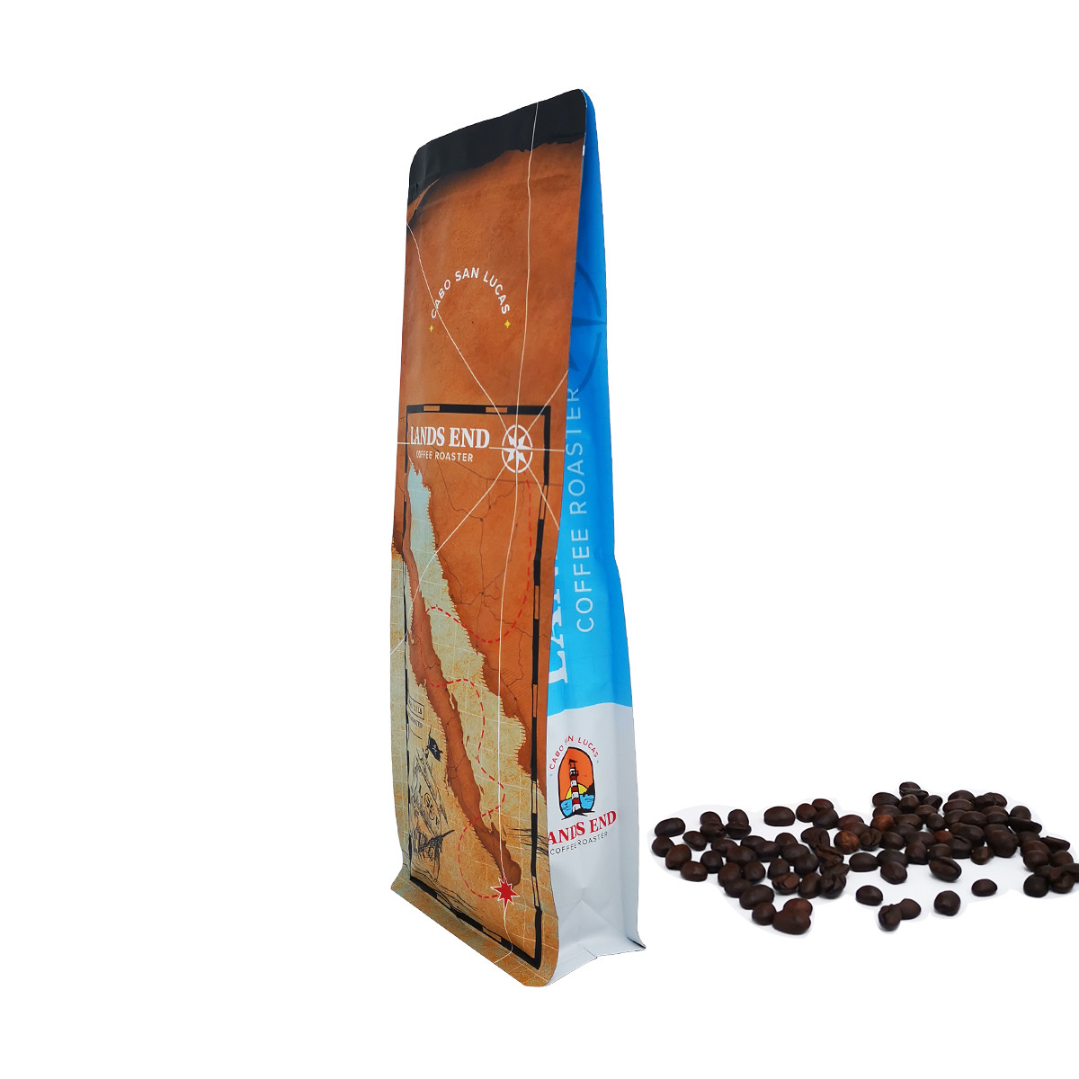 500 grams 1.1 LB Matte Flat Bottom Pouches Bag with Tear Off Zipper for Coffee Beans Packaging