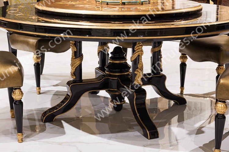 Alibaba wholesale Italy antique wooden round rotating dining table TN-029N