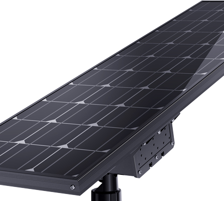 100W Rotating Angle LED Street Lamp Solar Light Integrated With Motion Sensor Monocrystalline Solar Cell