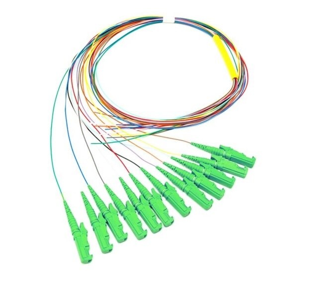 12 Core Color Om3 E2000 Apc Upc G655 Fiber Optic Pigtail