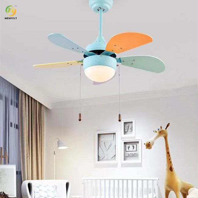 Rainbow Color 76cm / 30" Ceiling Fan With Light Pull Chains