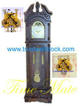 31 day key wind movement and accessories for wall and grandfather clocks, 7 skeleton movement chain driven