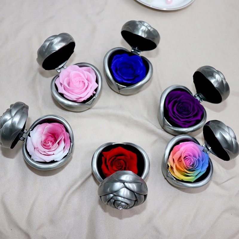 Handmade Preserved Flower Rose Upscale Immortal Flowers Eernal Life Flowers In Jewel Box