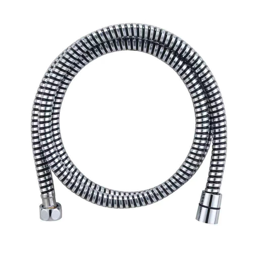 Silver Black Bathroom Custom Length Ultra-Flexible PVC Shower Hose 1.5M With And Finish