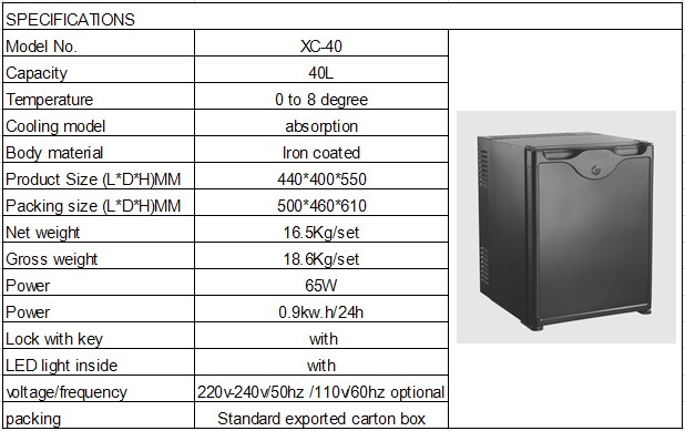 Absorption No Noise Hotel Mini Bars 17 - 65L With Solid Single Door