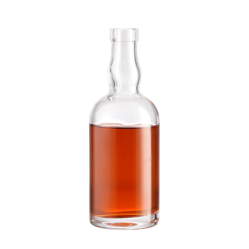Custom Logo Empty Liquor Wine Glass Bottle 750 Ml with Wood Cork and Lead-free Glass