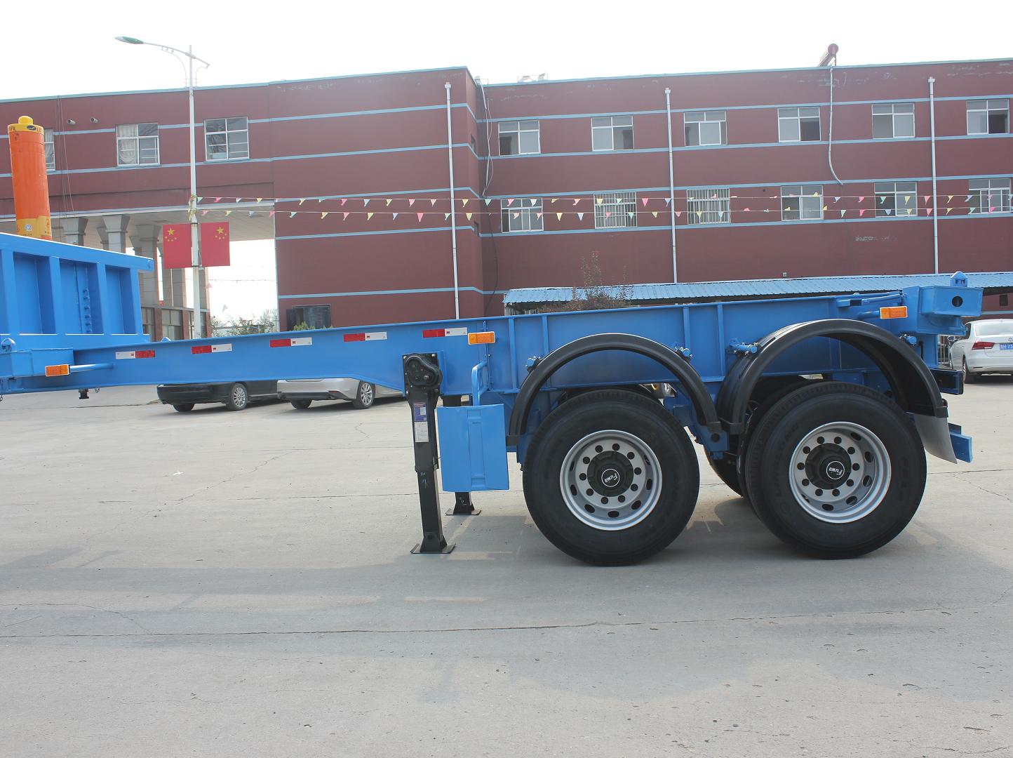 20ft Container Skeleton Dumping Semi Trailer 7700*2500*3070 mm Mechanical Suspension