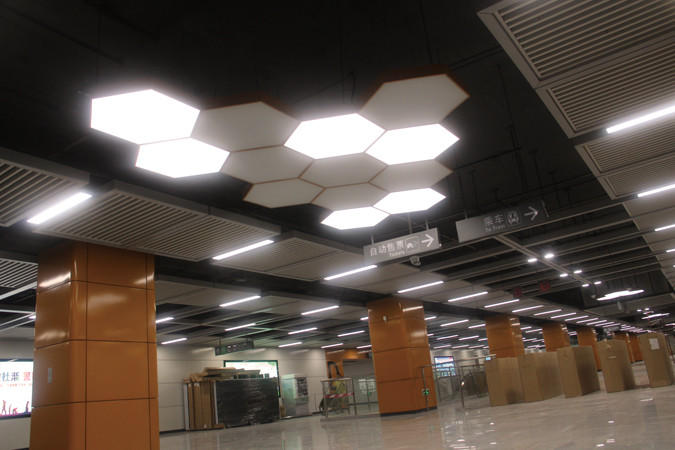 2700K-3500K Hexagon LED Panel Light Suspension Led Panel For Metro Station