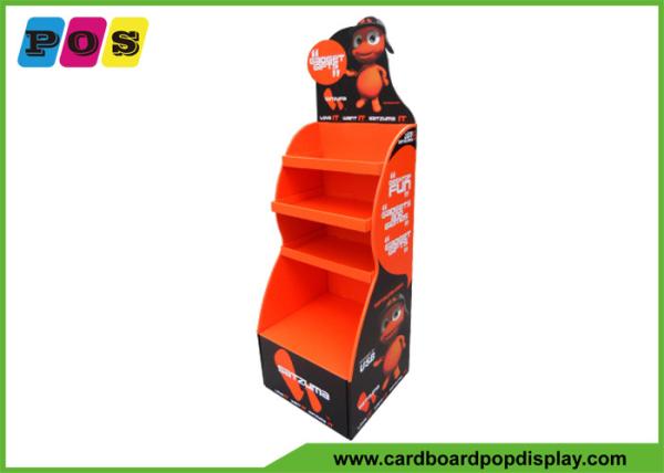 Cardboard Free Standing Advertising Display Stands With Different Depths Shelves