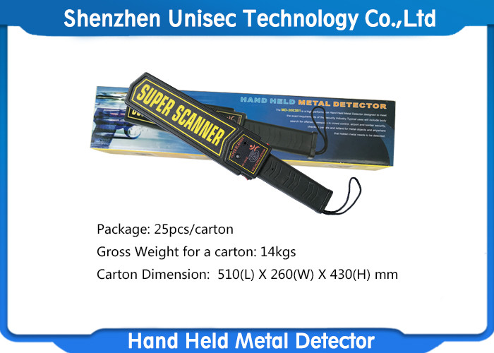 Sensitivity Adjustable Metal Detector Hand Wand 2 Years Warranty For Safety Inspection