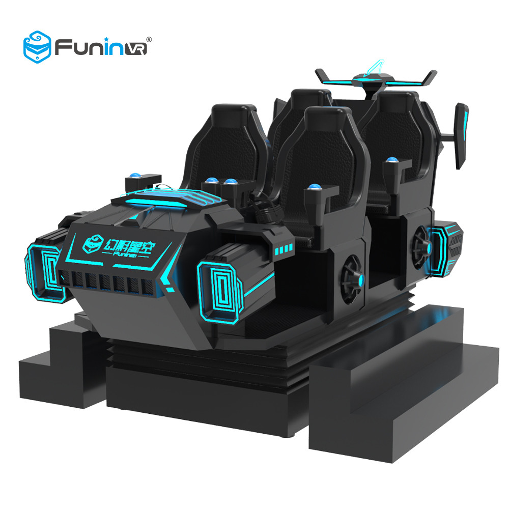 Blue / Black 9D Virtual Reality Simulator Cinema Motion Car Games For Kids In Supermarket