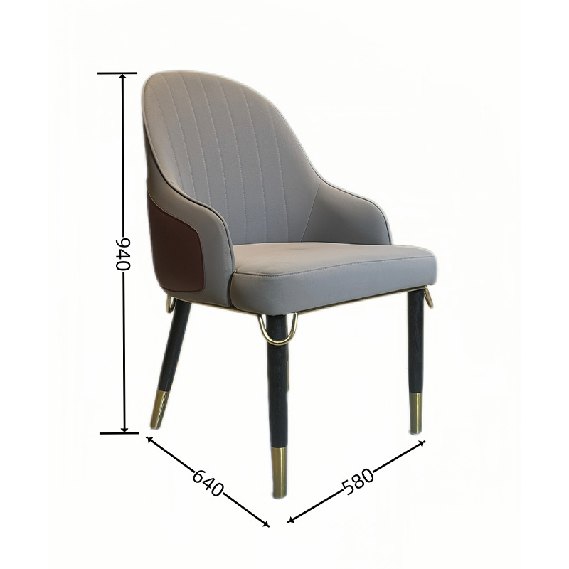 Hotel Furniture Factory Wholesale Restaurant Luxury Solid Wood Leather Chair Dining Room