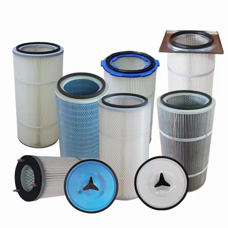 Coated Dust Filter Cartridge Collector 0.5μ For Shot Blasting Machine
