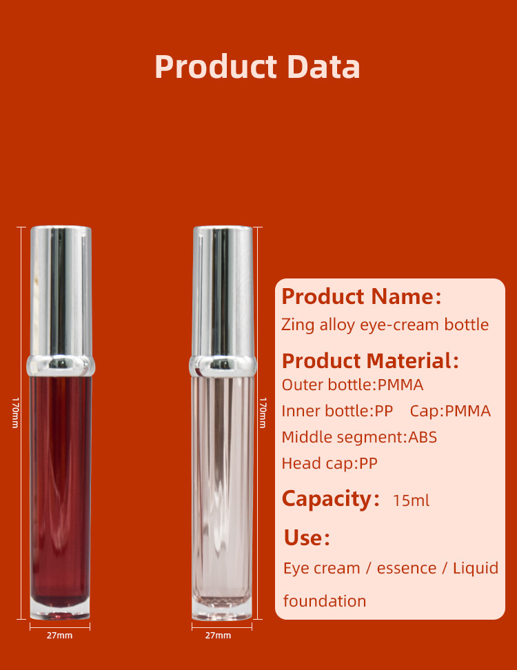 Custom 15ml Plastic Airless Pump Bottles Eye Serum Massage Applicator