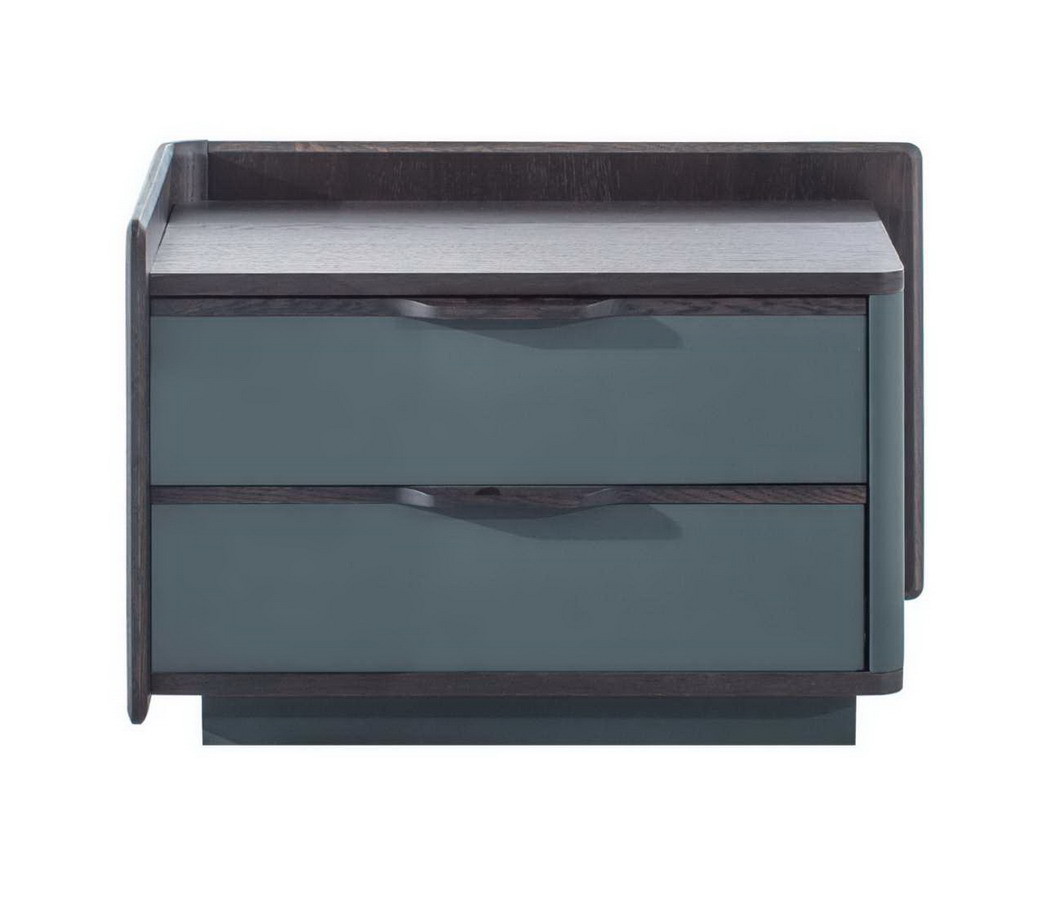 Luxury design Nightstand table by Oak wood furniture of Leather covered drawer panel made from China manufactuer