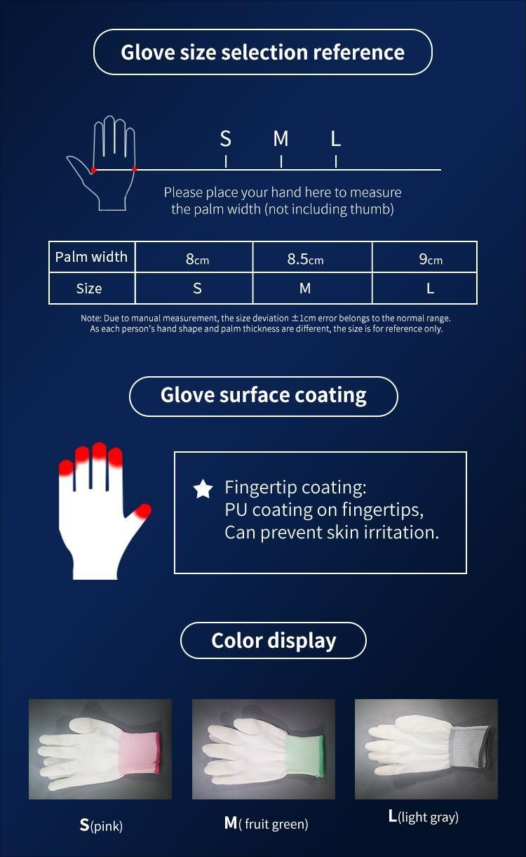 Antistatic Fabric Cleanroom Gloves ESD Knitted Work Gloves Cheap Price