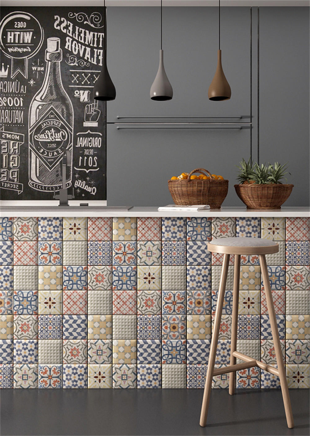 Wall Embellishment,152x152mm Glossy Mixed Indoor Porcelain Wall Tiles For Living Room, Background And Countertop