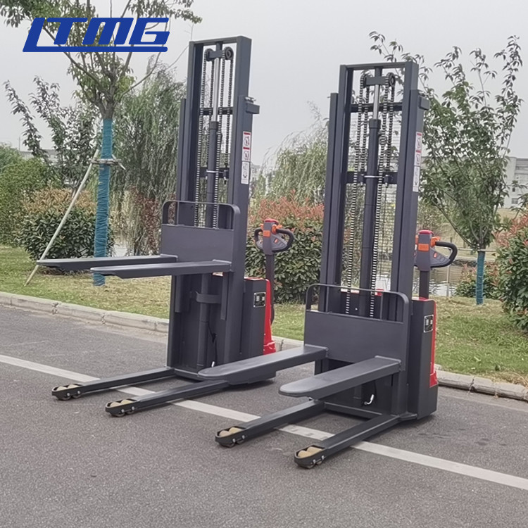High quality red walkie type electrical forklift stacker 5.75 meter height paintl machine auto stacker