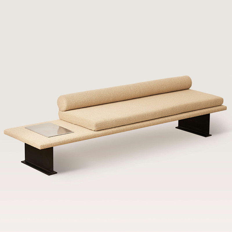 Light Luxury Metal Fabric Sofa Stool Shoe Change Bedside Cloakroom Bench ODM