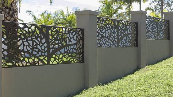 Villa Garden Decoration Powder Coated Laser Cut Screen Aluminum Garden Fence Panels