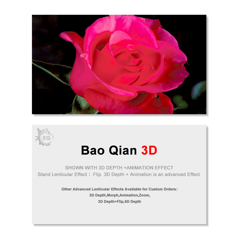 Plastic PET 3D Flip Lenticular Card Printing For Hotel , Restaurant