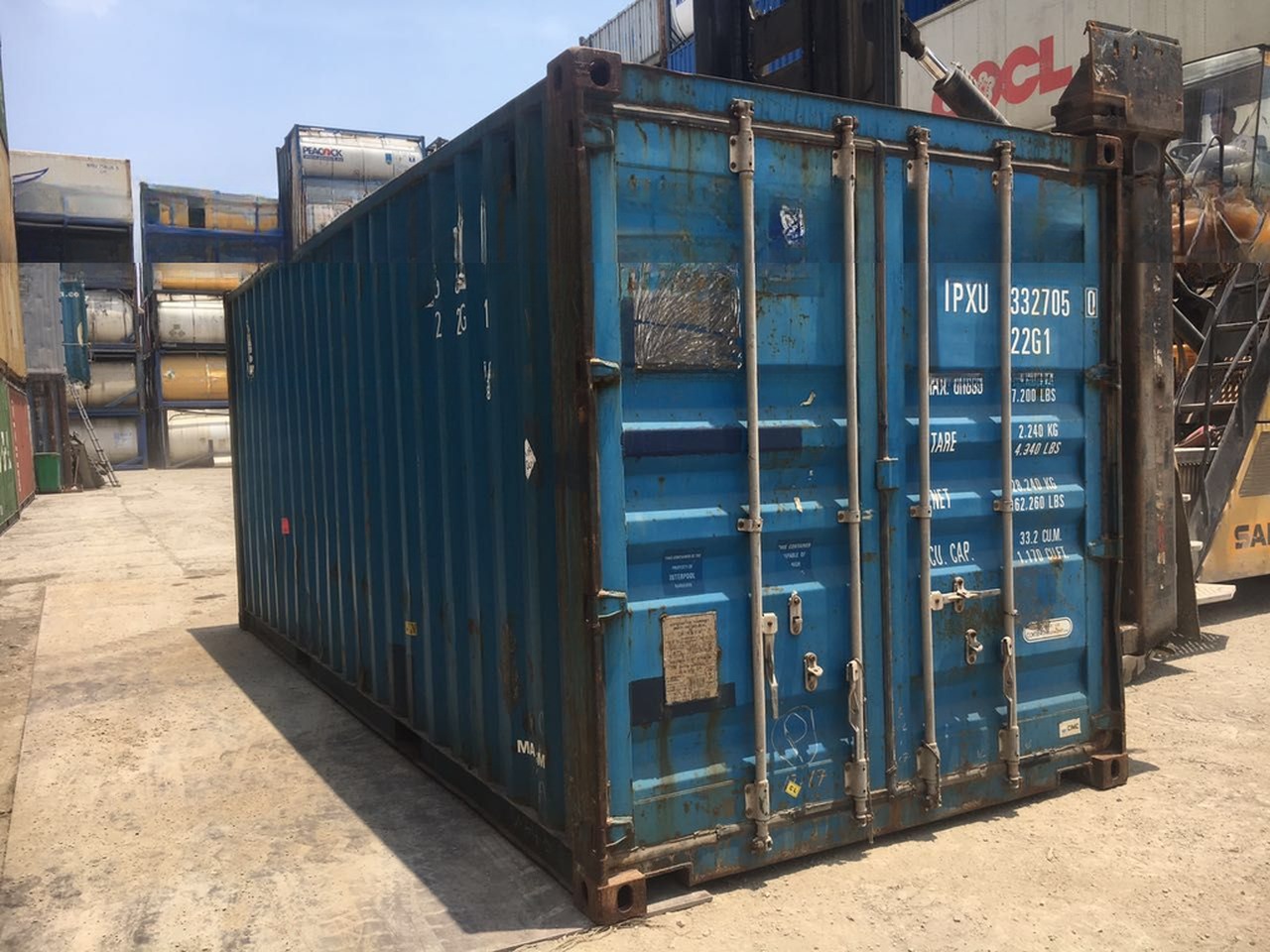 Chinese Stock Cargo Worthy 20ft Used Shipping Containers Internal Dimensions 5.899 x 2.352 x 2.393M 10 Years Around