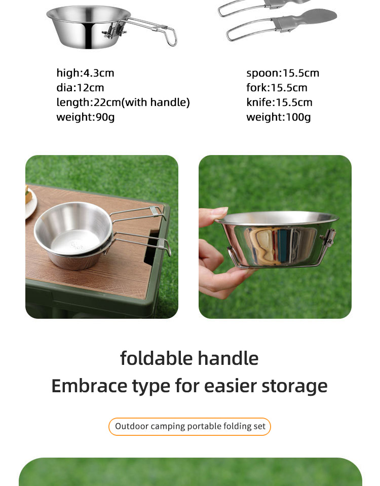 304 Stainless Steel Outdoor Multifunctional Multi Person Camping Picnic Set