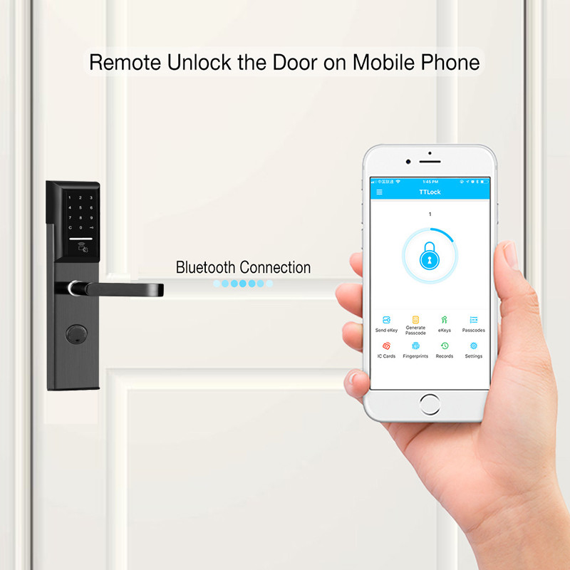 Zinc Alloy Apartment Security Electronic Lock 35-50mm App Card Unlock