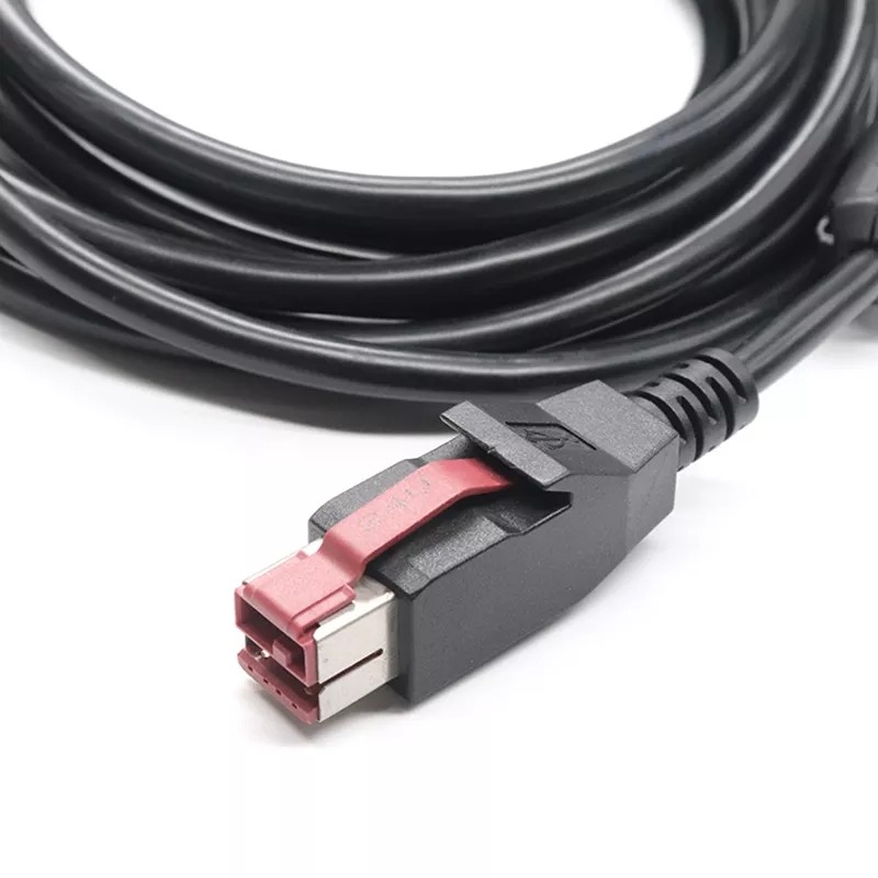 24V Power POS Machine Cable USB To DC 5.5 X 2.1 For POS System