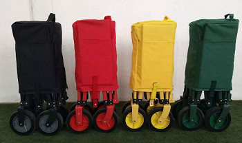 600D Folding Pull Along Trolley Garden Wagon Folding Festival Trolley 108cm