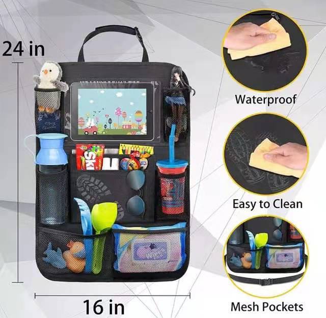Customized Car Backseat Organizer With Touch Screen Tablet Holder Car Seat Back Protectors