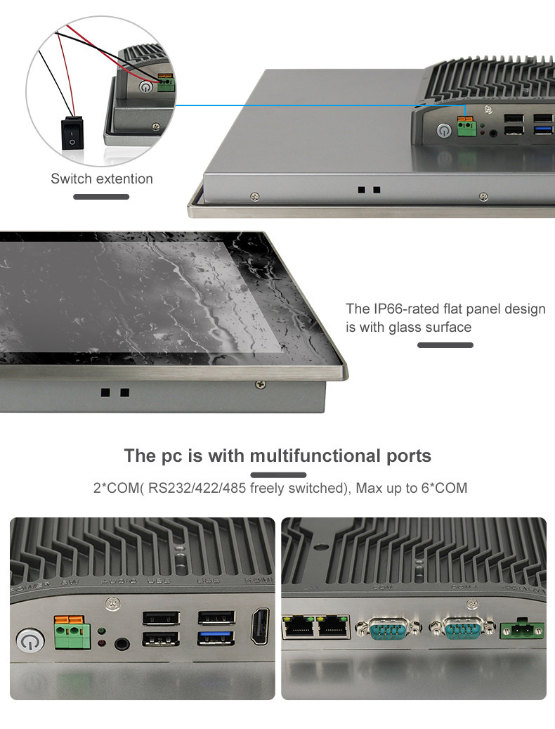 Industrial Computer All In One Touch Screen Panel PC PCAP Touch 4gb 64gb
