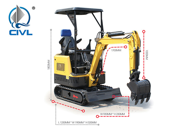 XE15E Hydraulic Crawler Excavator 0.044m³ for Construction in Yellow